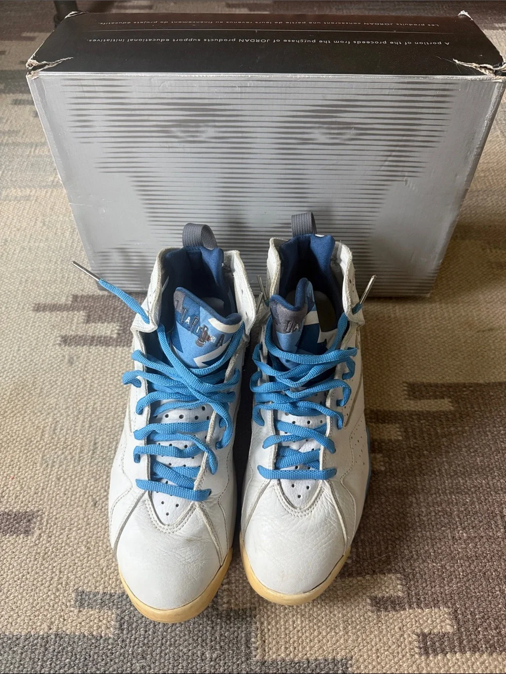 Jordan Men’s White and Blue Athletic Shoes